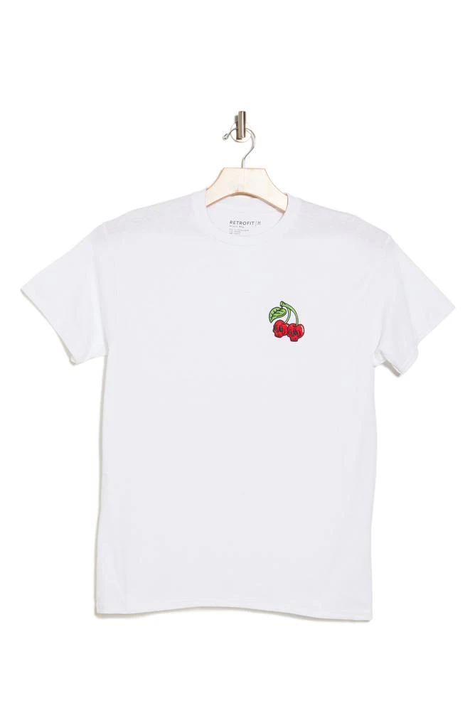 RETROFIT Skull Cherry Chest Patch Cotton T-Shirt 3