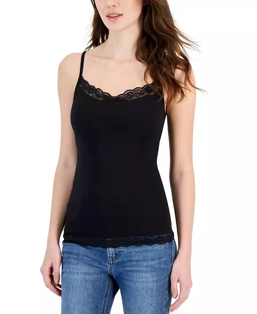 Charter Club Women's Lace-Trim Shelf-Bra Tank Top, Created for Macy's 1