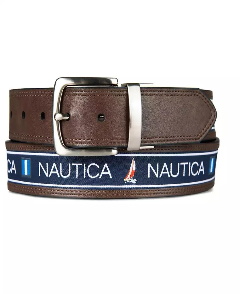 Nautica Men's Reversible Flag Belt 1