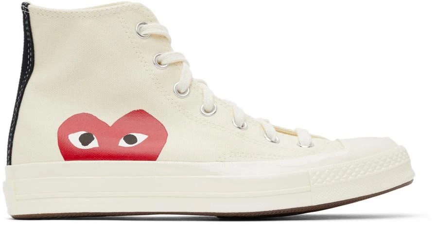 COMME des GARÇONS PLAY Off-White Converse Edition Half Heart Chuck 70 High Sneakers