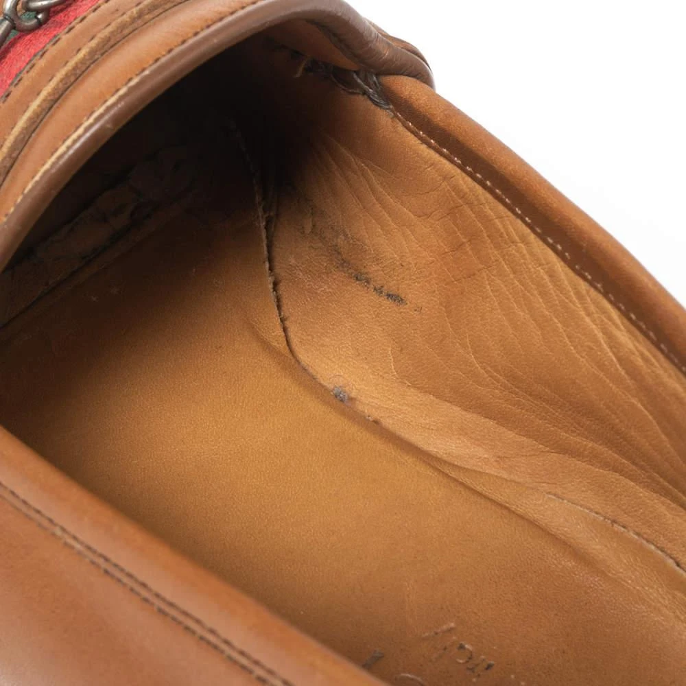 Gucci Gucci Brown Leather Web Horsebit Loafers Size 41.5 8
