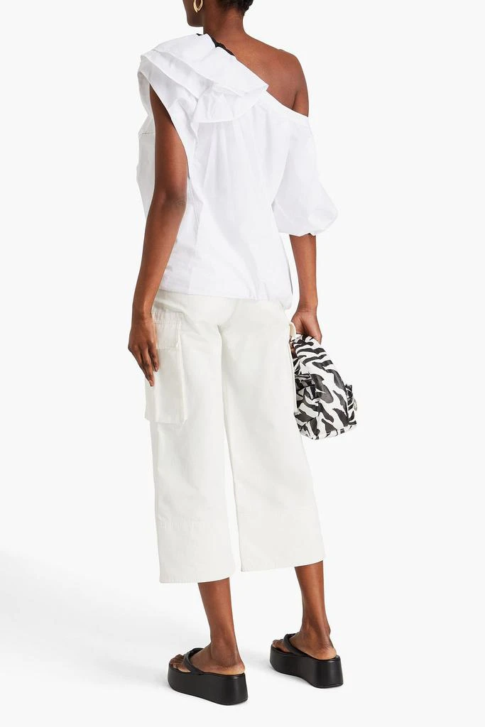 3.1 Phillip Lim One-shoulder ruffled cotton-blend poplin top 3