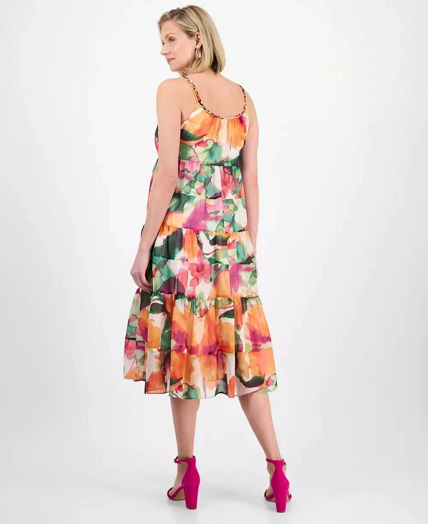 Robbie Bee Petite Printed Sleeveless Tiered Midi Dress 5