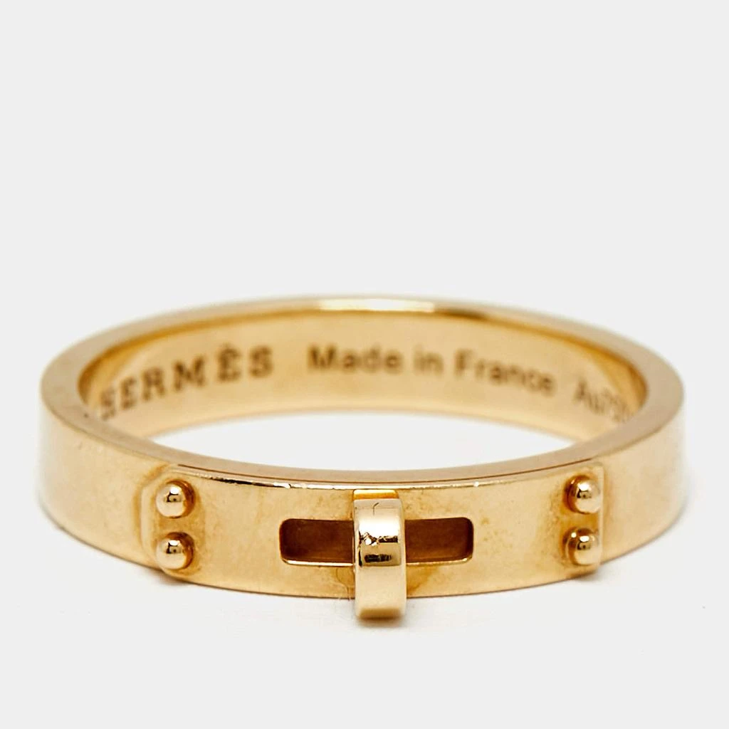 Hermes Hermes Kelly 18K Rose Gold Narrow Band Ring Size 53 2