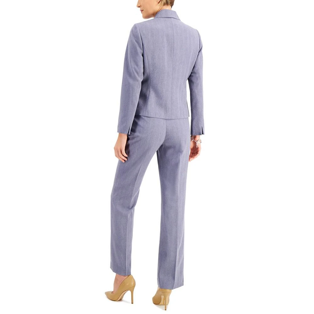 Le Suit Petite Cross-Dye Shadow Stripe Pantsuit 2