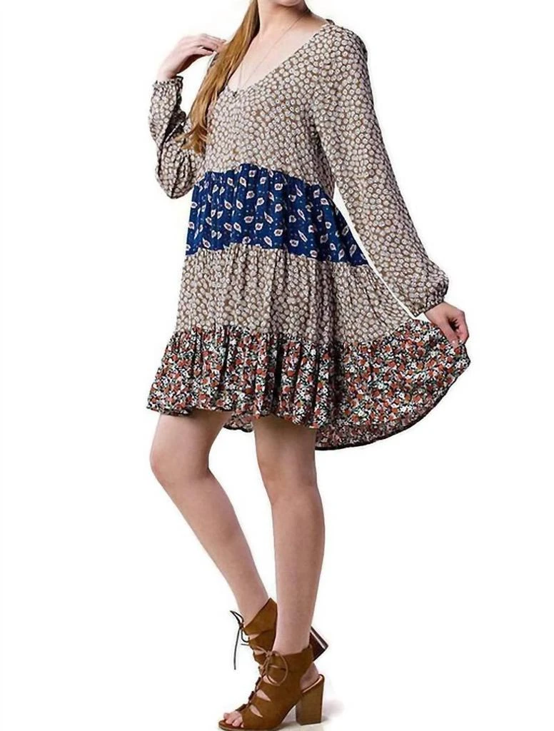 Kori Kori - Mixed Print Tie Back Dress 4