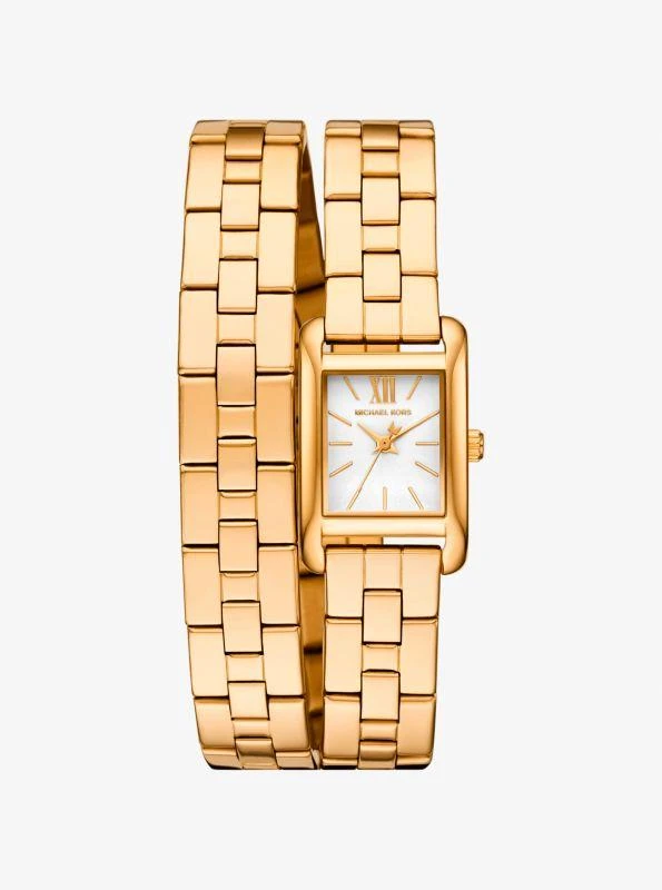 Michael Kors Mini Monroe Silver-Tone Double Wrap Watch 1