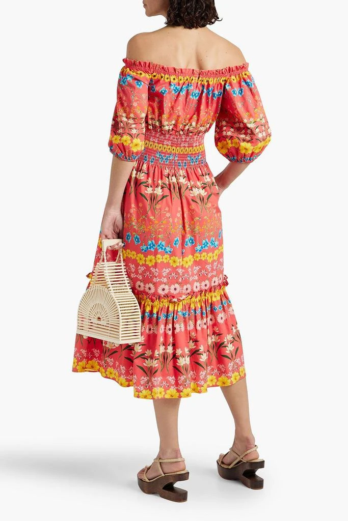 Cara Cara Off-the-shoulder floral-print cotton-poplin midi dress 3