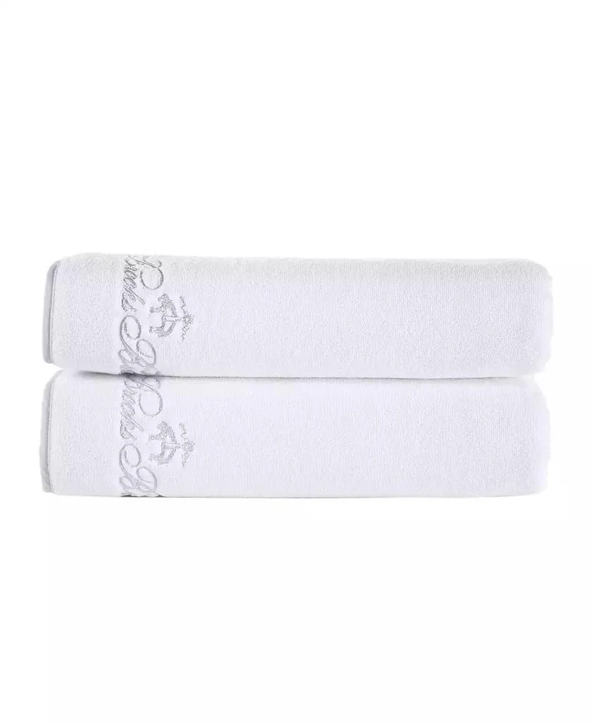 Brooks Brothers Contrast Frame 2 Piece Turkish Cotton Wash Towel Set 1