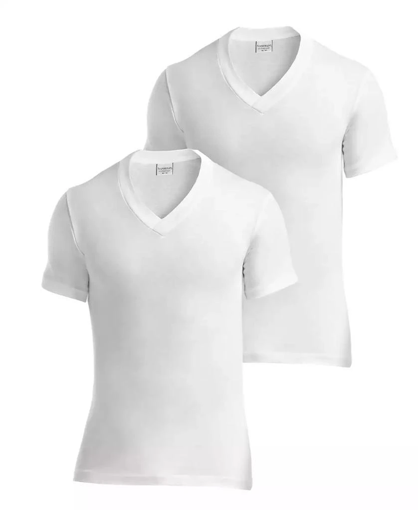Stanfield's Men's Supreme Cotton Blend V-Neck Undershirts, Pack of 2 1