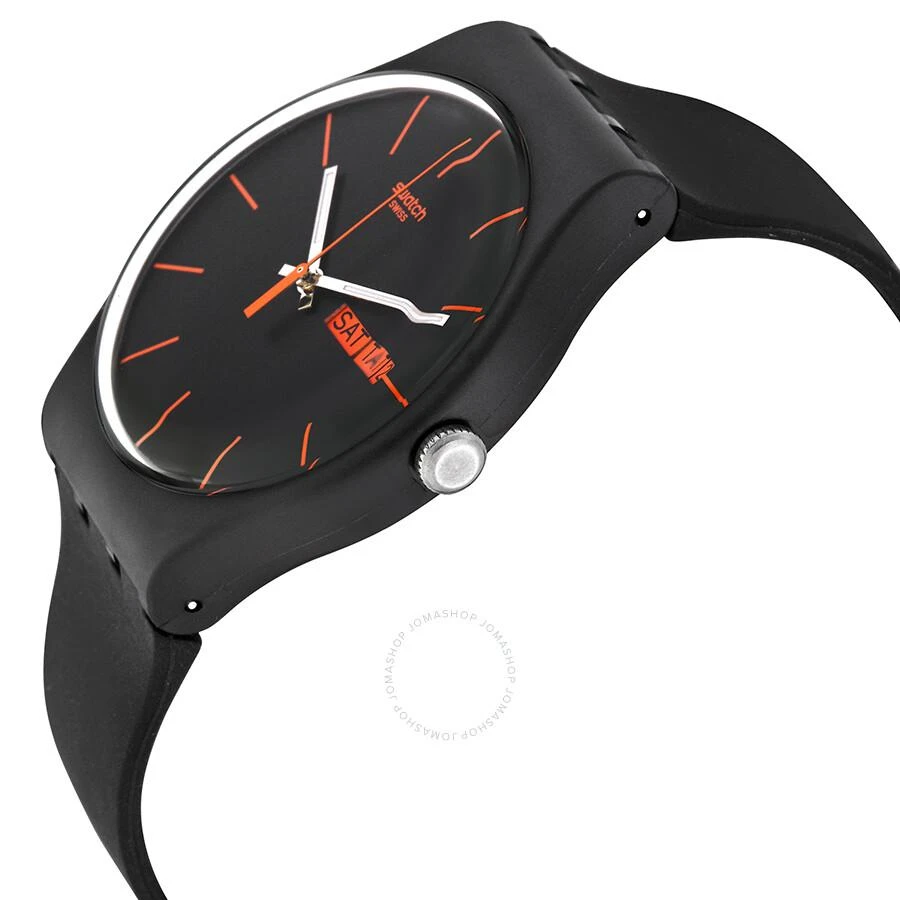 Swatch Dark Rebel Black Silicone Unisex Watch SUOB704 2