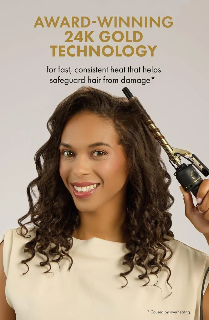 HOT TOOLS 24K Gold Extended Barrel Curling Iron 4