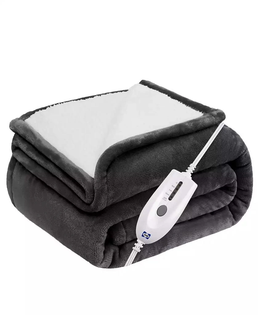 Sealy Heated Flannel and Sherpa Throw, 50" x 60" 1