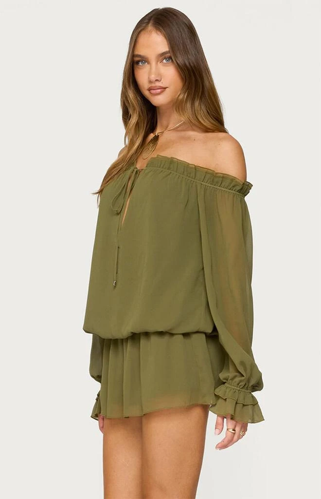 Edikted Delphine Off Shoulder Chiffon Romper 2
