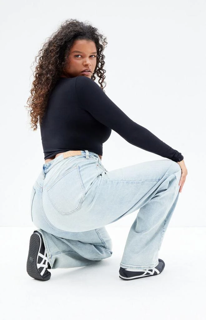 PacSun Stretch Light Indigo Curve '90s Boyfriend Jeans 5