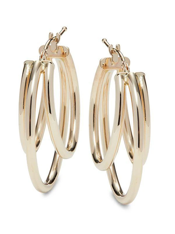 Saks Fifth Avenue 14K Yellow Gold Ring Hoop Earrings 1