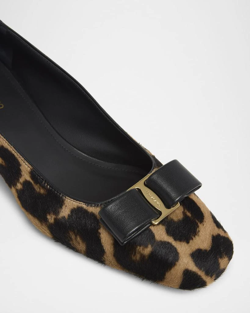 Salvatore Ferragamo Rirri Leopard Bow Ballerina Pumps 4