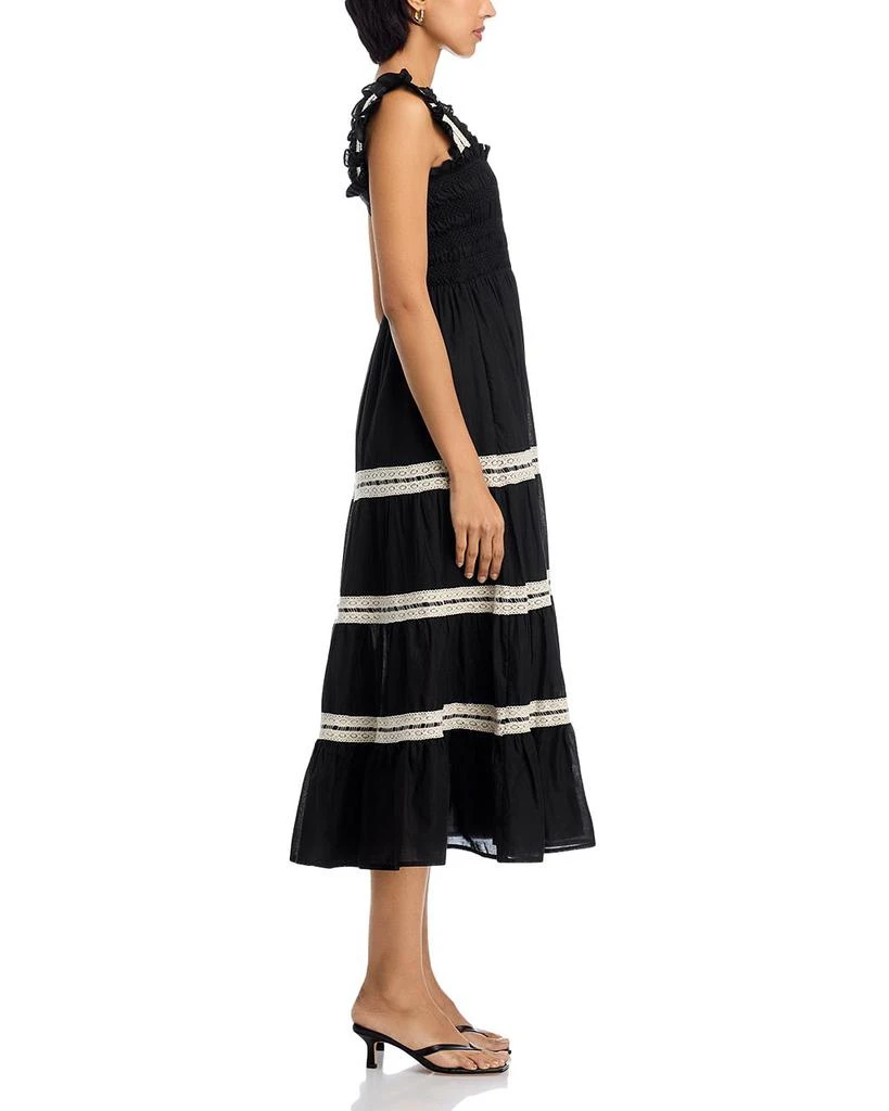 AQUA Smocked Lace Inset Midi Dress - Exclusive 5