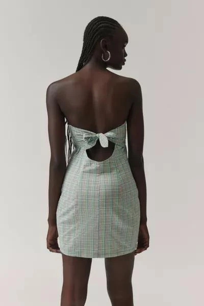BDG BDG Plaid Bow-Back Strapless Mini Dress 3