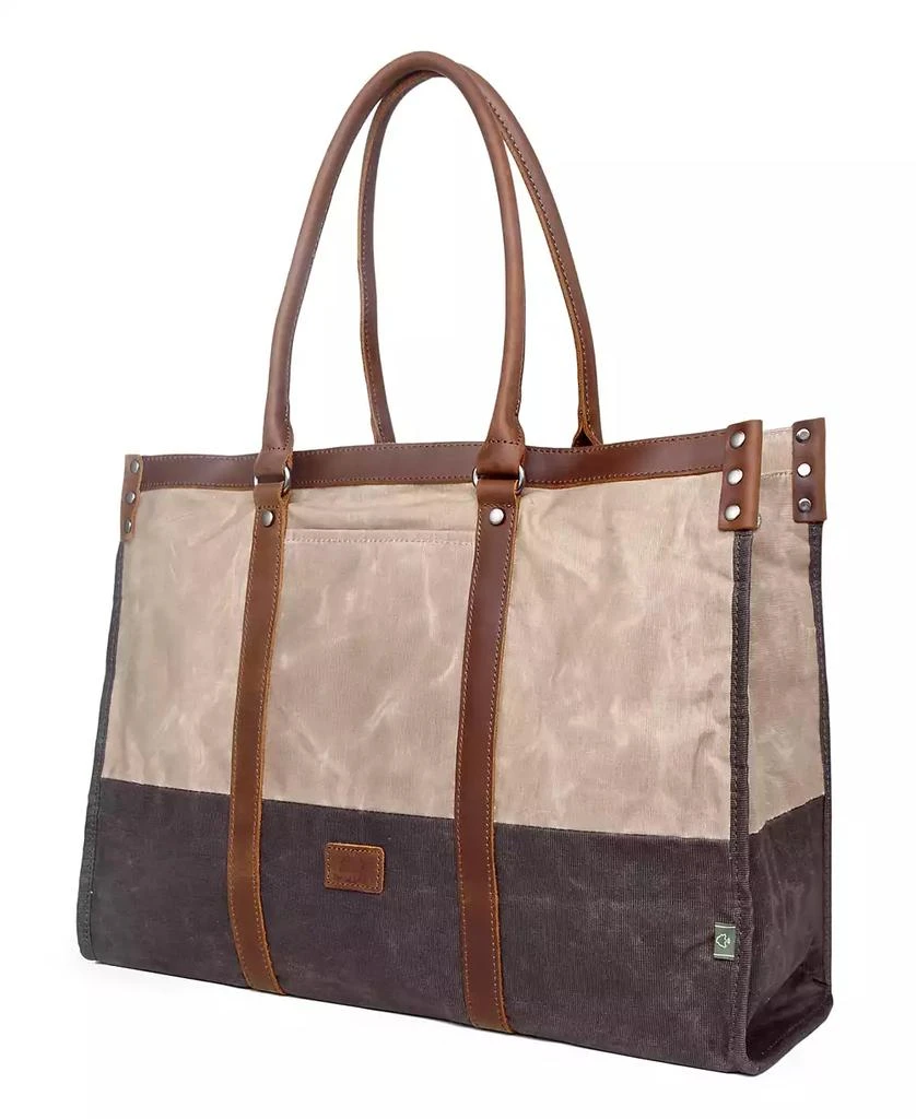 TSD BRAND Stone Creek Waxed Canvas Tote Bag 14