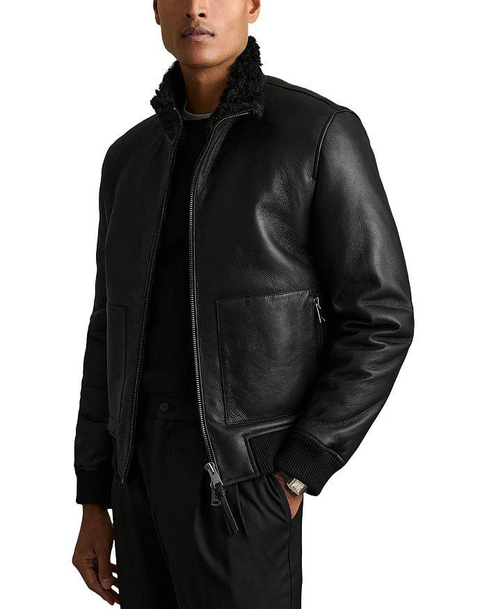 REISS Shearling Lined Leather Jacket 1