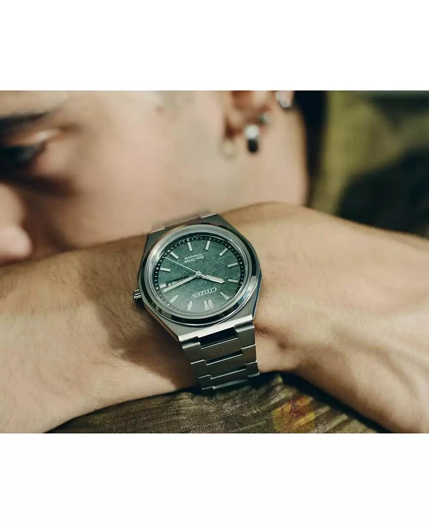 Citizen Eco-Drive Men's Zenshin Silver-Tone Super Titanium Bracelet Watch 39mm 5