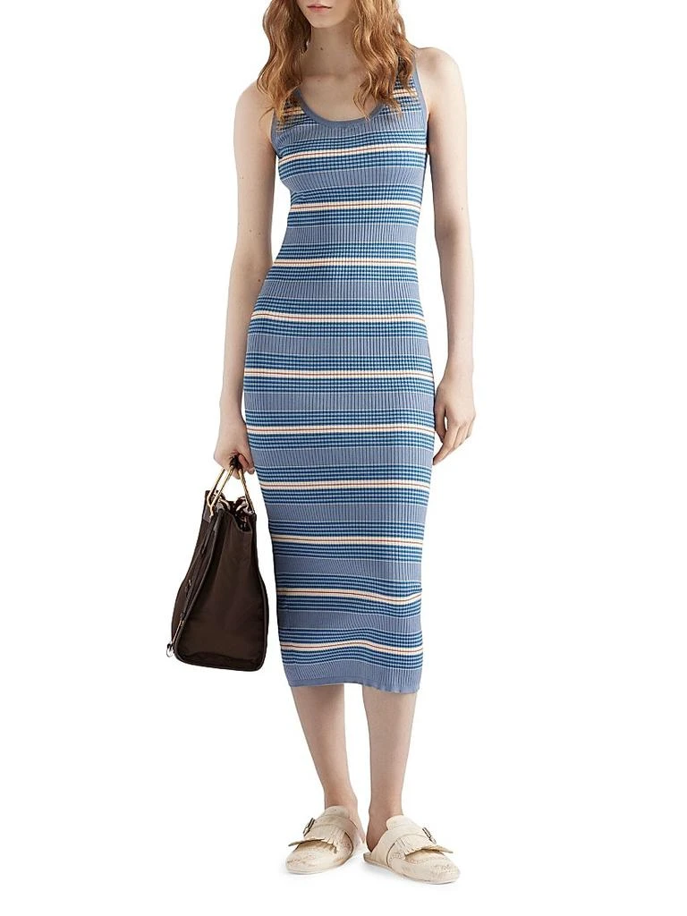 Prada Striped Stretch Cotton Dress 2