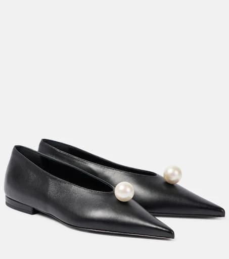Magda Butrym Embellished leather ballet flats 1