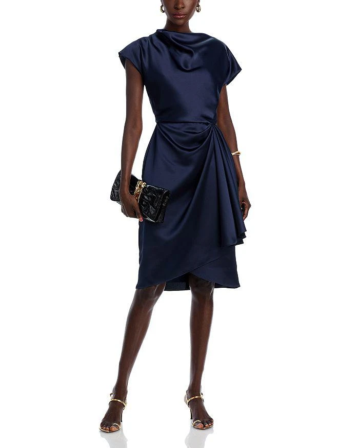Amsale Asymmetric Draped Sheath Dress 4