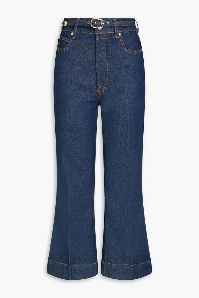 Zimmermann Belted high-rise kick-flare jeans
