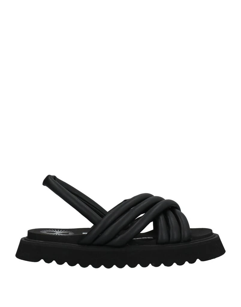 Bruno Bordese Black Leather Slide Sandals with White Accent Bruno bordese slip - Gem main image 3