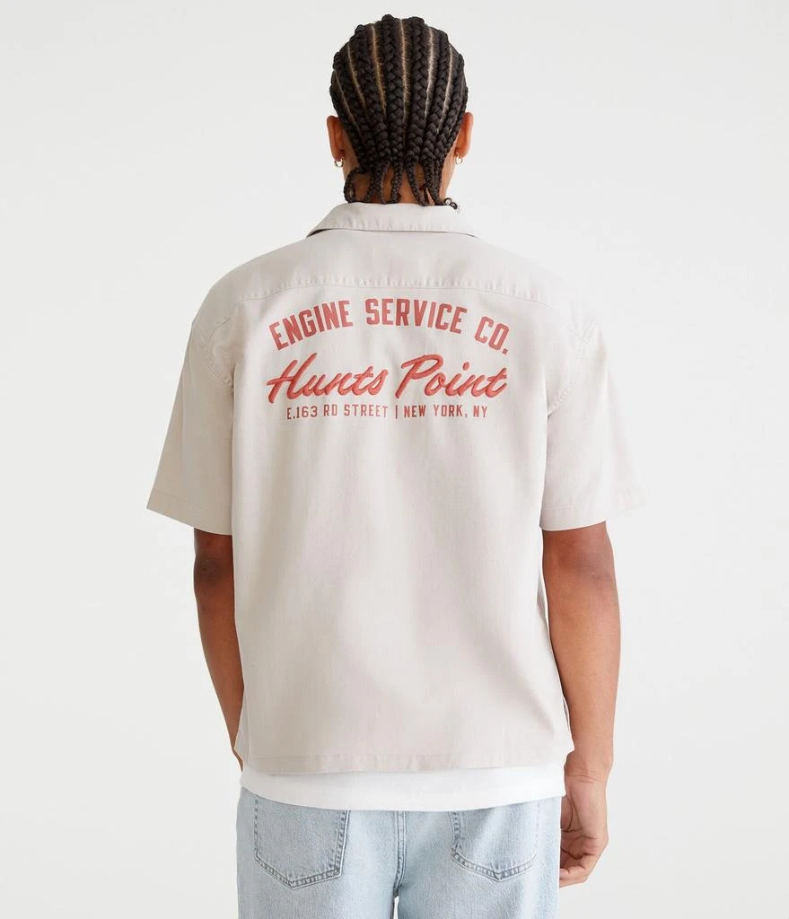 Aeropostale Short Sleeve Engine Service Co. Mechanic Shirt 1