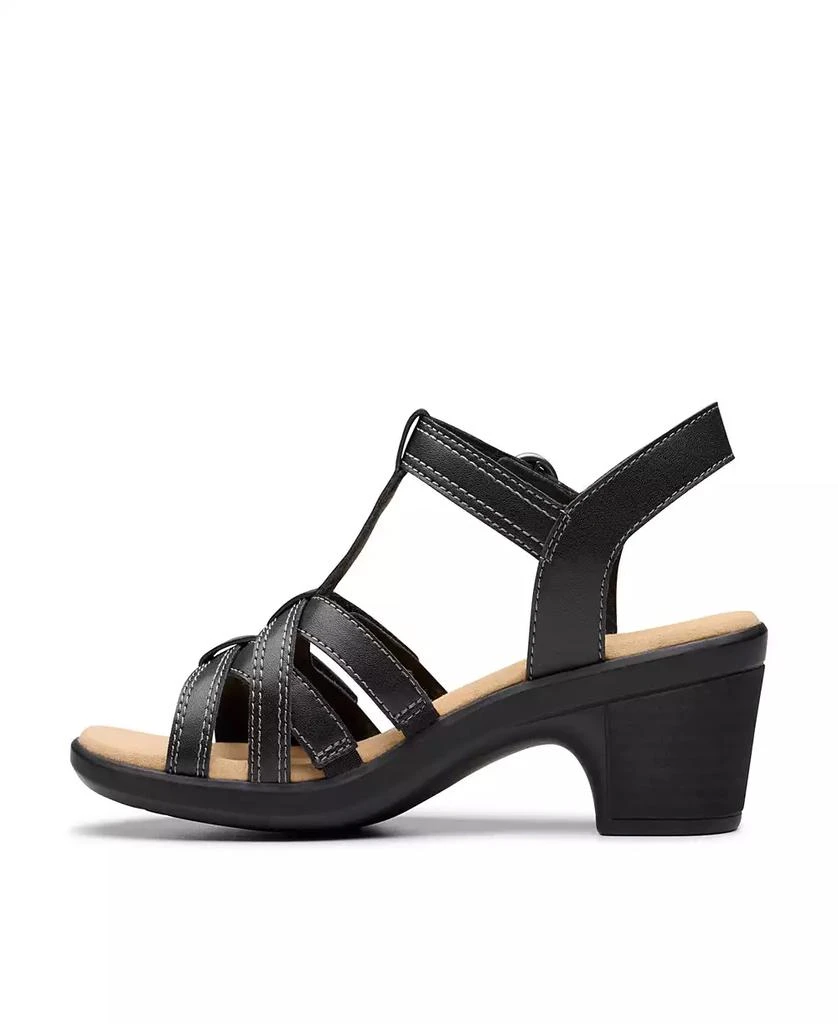Clarks Emily2 Rose Leather Block Heel Sandals 6