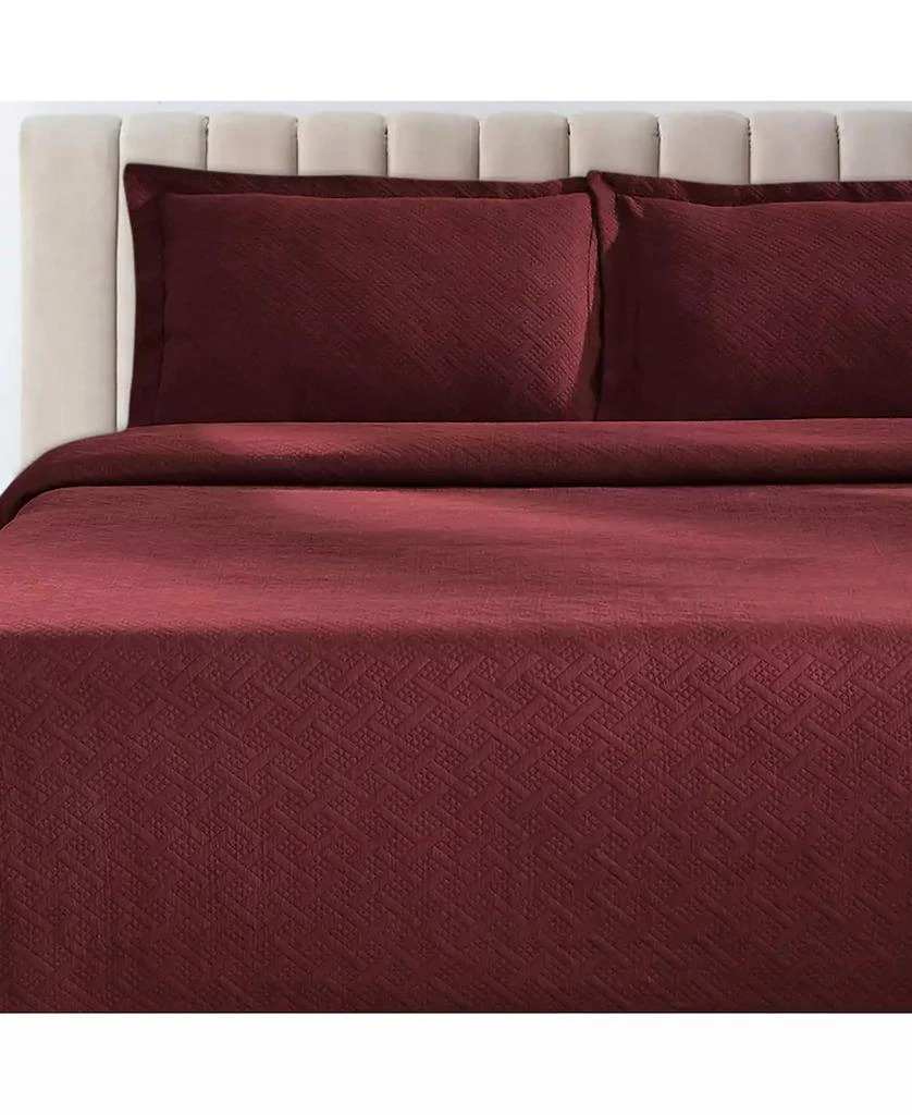 Superior CLOSEOUT! 100% Cotton Basketweave Matelasse All-Season 3-piece Coverlet Set 6