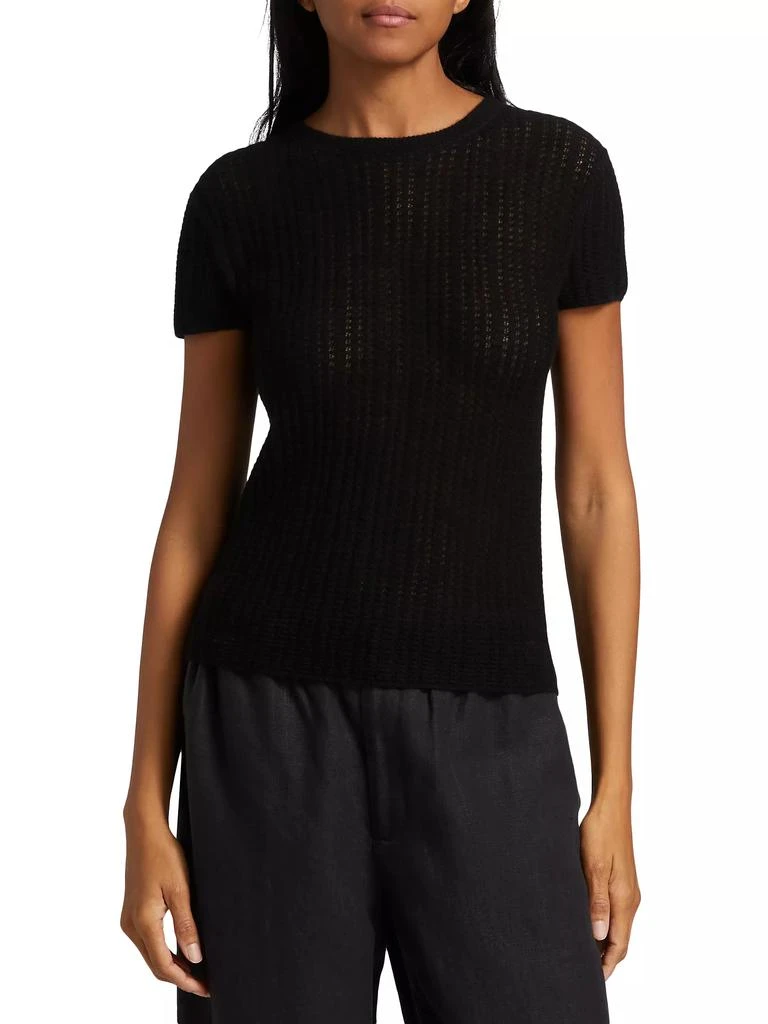 Vince Waffle Knit Short-Sleeve Sweater 3