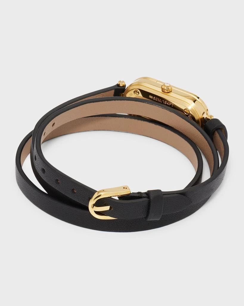 Fendi O'Lock Vertical Oval Calf Leather Wrap Watch 4