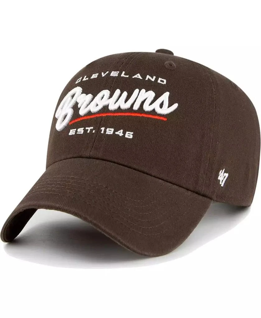 47 Brand Women's Brown Cleveland Browns Sidney Clean Up Adjustable Hat 1