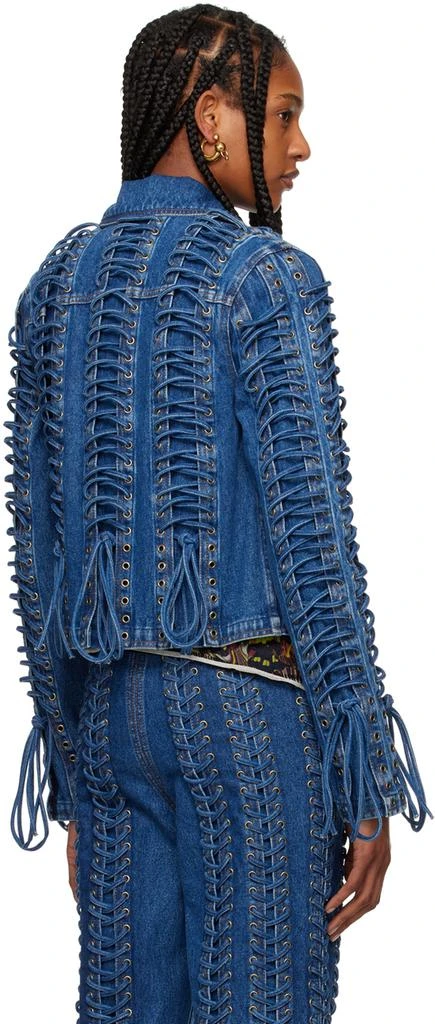 Jean Paul Gaultier Blue 'The Lace-Up' Denim Jacket 3