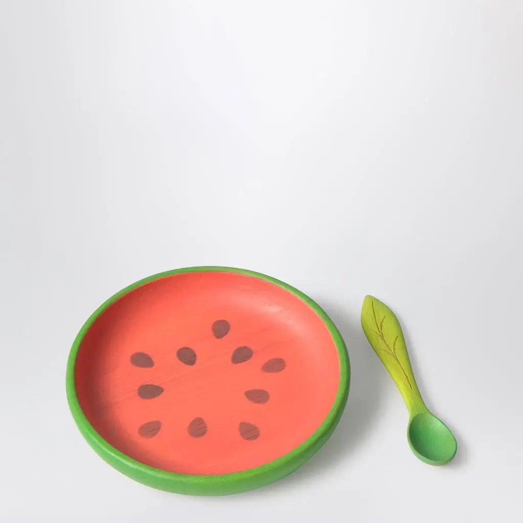 Oli & Carol Watermelon-shaped plate and spoon set