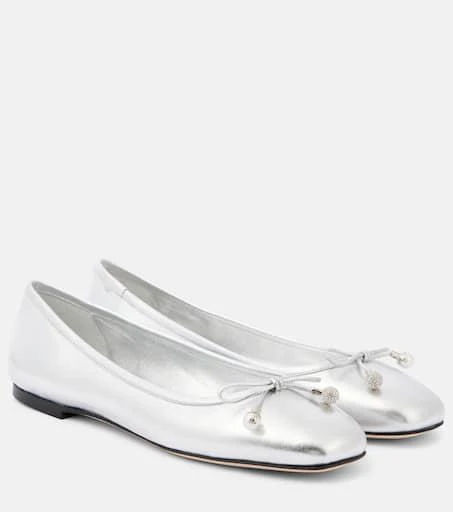 Jimmy Choo Elme metallic leather ballet flats 1