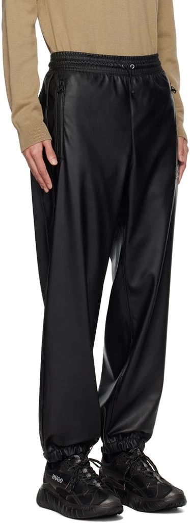 Hugo Black Wide-Leg Faux-Leather Sweatpants 2