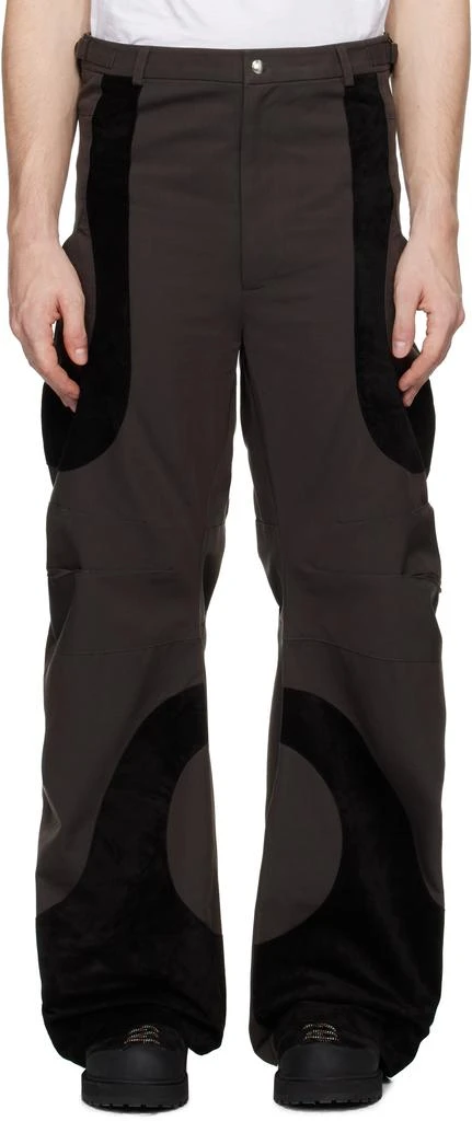 CMMAWEAR Brown Articulated Dart Trousers 1