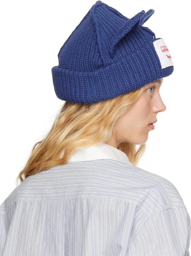 Charles Jeffrey Loverboy Blue Chunky Ears Beanie 3