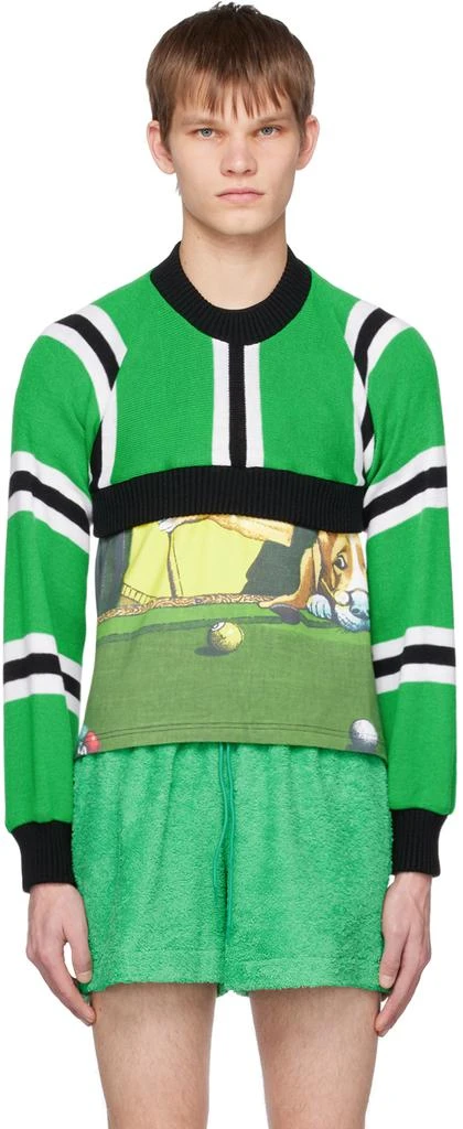 Adam Jones Green 'Football Scarf' Sweater 1