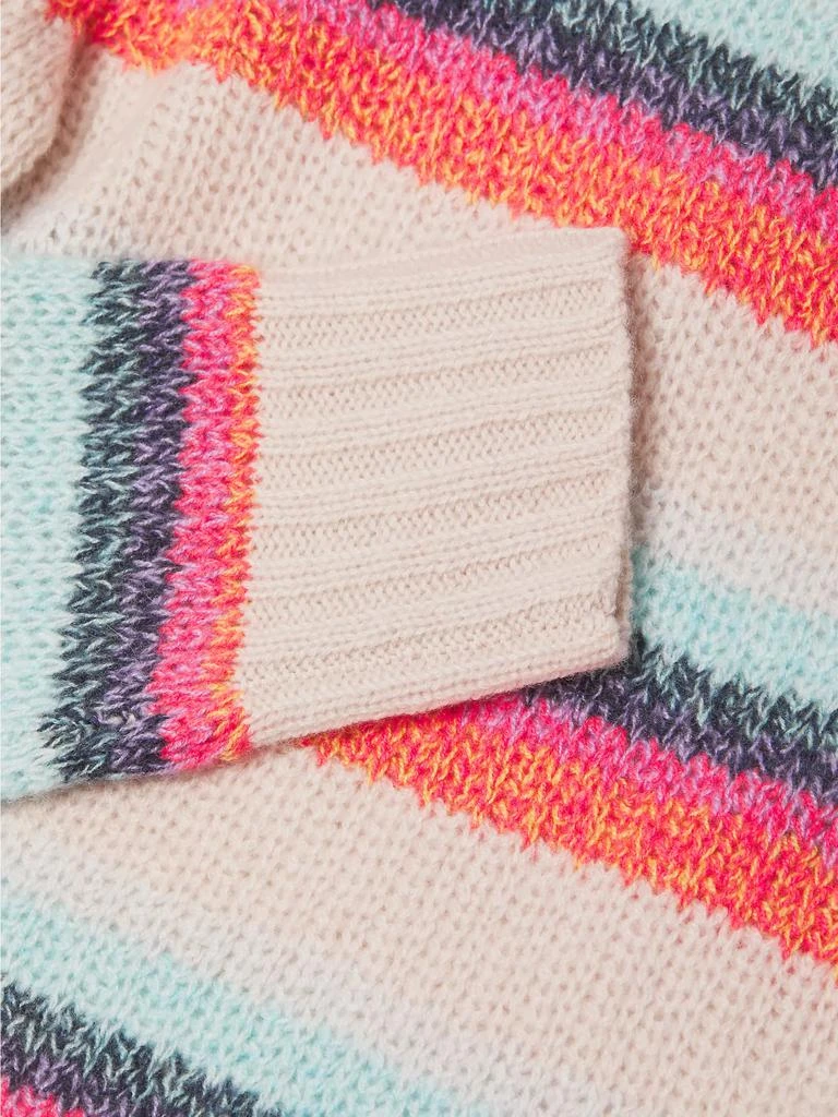 White + Warren Stripe Cashmere Pullover Sweater 6