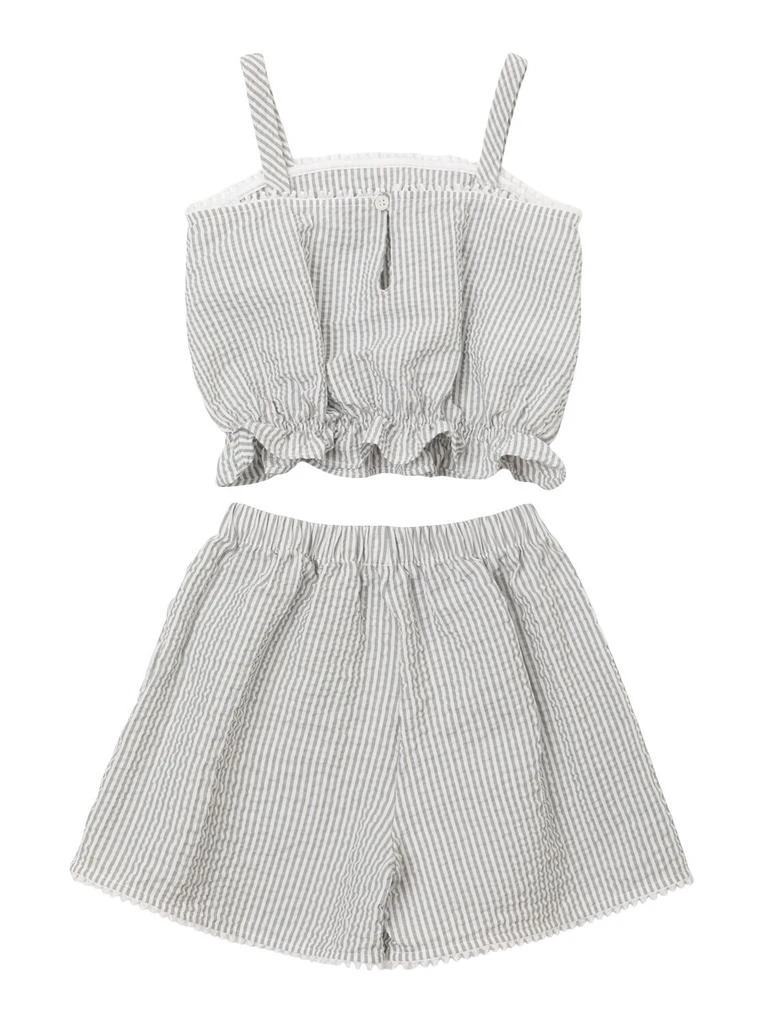 IL GUFO Striped Seersucker Cotton Top & Shorts 2