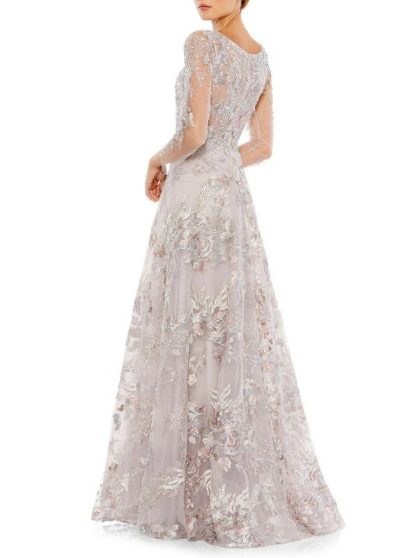 Mac Duggal Sheer Appliqué Gown 2