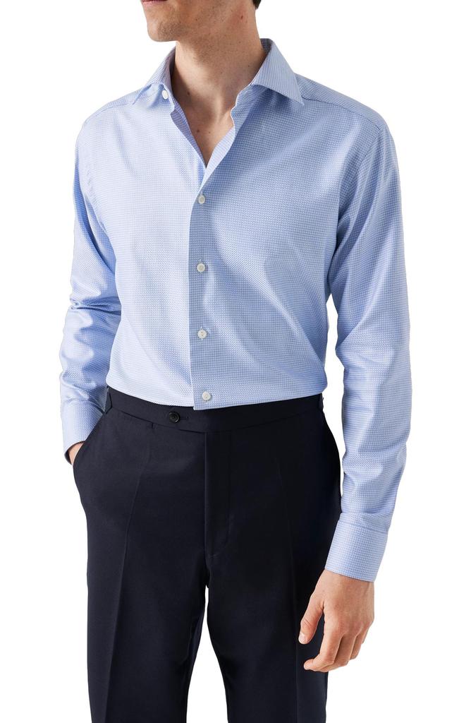 Eton Slim Fit Microcheck King Cotton Dress Shirt