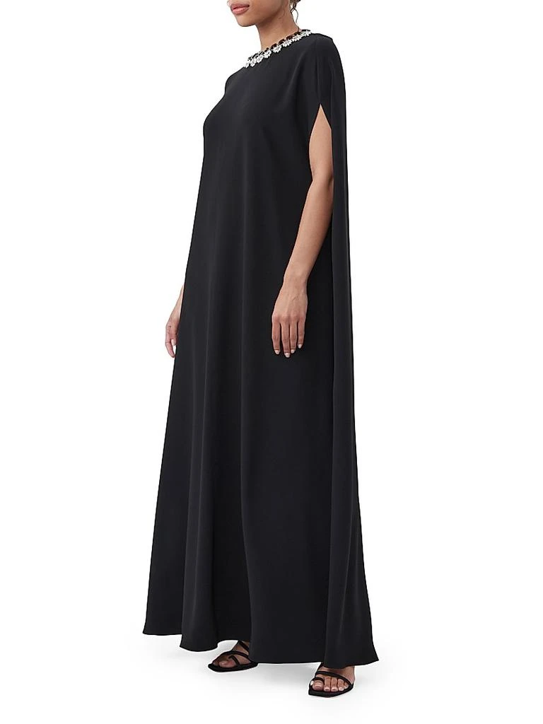 knee length dresses for ladies Ula Black Embellished Cape Sleeve Maxi Dress: PETITE 8 / Black  True Me  Inspire