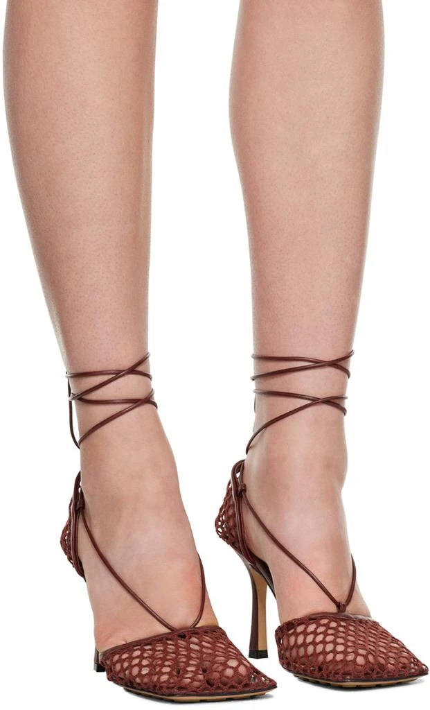 Bottega Veneta Burgundy Stretch Web Heels 4